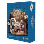handmade-miniature-detective-agency-model-kit Handmade detective agency miniature with aged wood panelling, case files, and brass hardware details