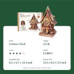 Intricate gear-driven wooden cuckoo clock puzzle with quartz movement installed