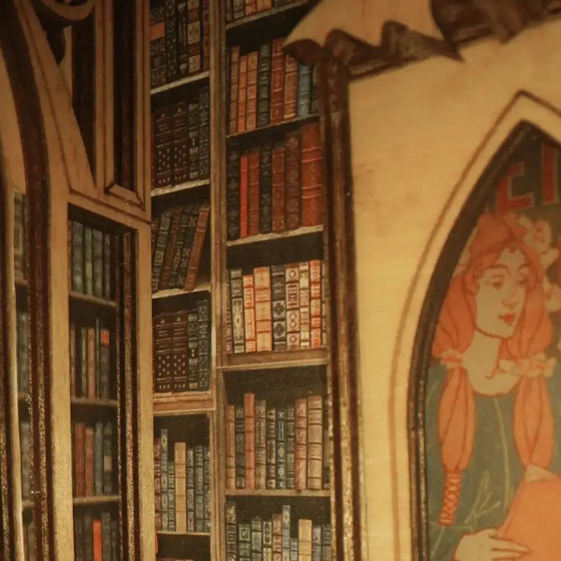 intricate-miniature-library-with-lighting intricate miniature library with lighting