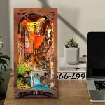 magic-ring-themed-book-nook-miniature Assembled fantasy book nook miniature scene with glowing ring portal