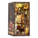 miniature-apothecary-bookshelf-insert Miniature apothecary bookshelf insert showing layered shelves and labeled bottles