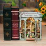 Miniature artisan craft kit contents showing flower shop scene pieces
