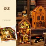 Miniature barn style wooden dollhouse model