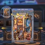 miniature-book-nook-depicting-a-mystical-travel-agency-scene Mystical travel agency book nook scene with tiny doors and layered depth