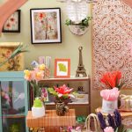 Miniature dollhouse greenhouse with realistic acrylic panes and wooden frame details