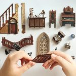 miniature-enchanted-alleyway-diorama-for-book-lovers Miniature enchanted alleyway diorama displayed between books for book lovers