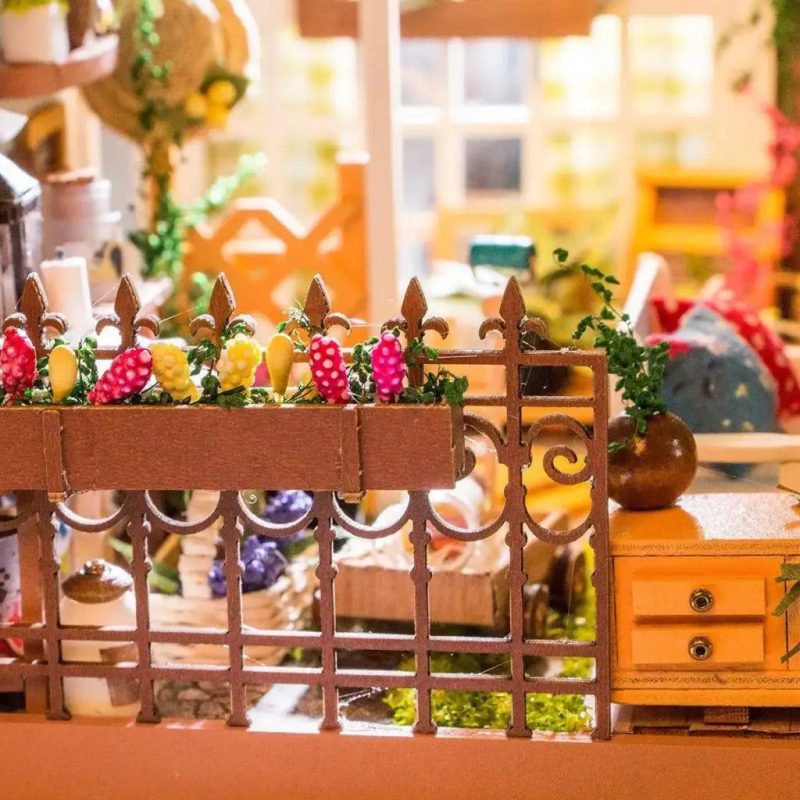 miniature-hobby-house-with-furniture-and-landscaping Miniature hobby house with furniture and landscaping elements for DIY builders