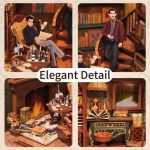 Miniature Sherlock study for shelf decoration featuring armchair, desk, and period accessories