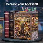 miniature-terrarium-shop-bookshelf-decoration Miniature terrarium shop bookshelf decoration with fantasy plant shop design and LED lighting