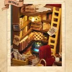 Miniature wooden study room assembly set