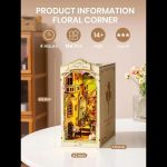 paper-craft-floral-corner-diorama-for-book-lovers Paper and wood floral corner diorama kit for book lovers shelf decoration