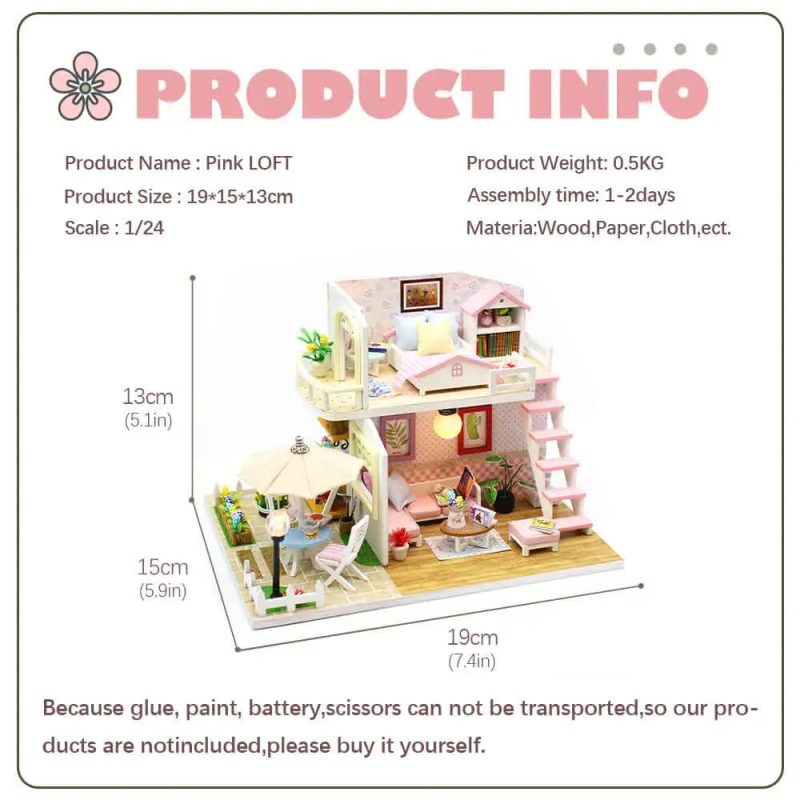 pink-loft-inspired-diy-miniature-dollhouse-with-furnishings Pink Loft miniature dollhouse interior with detailed furniture and warm lighting