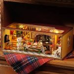 Premium wooden miniature dollhouse assembly set