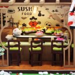 realistic-tiny-sushi-set-for-dollhouse-scene Realistic tiny sushi set with nigiri and maki rolls for miniature dollhouse display