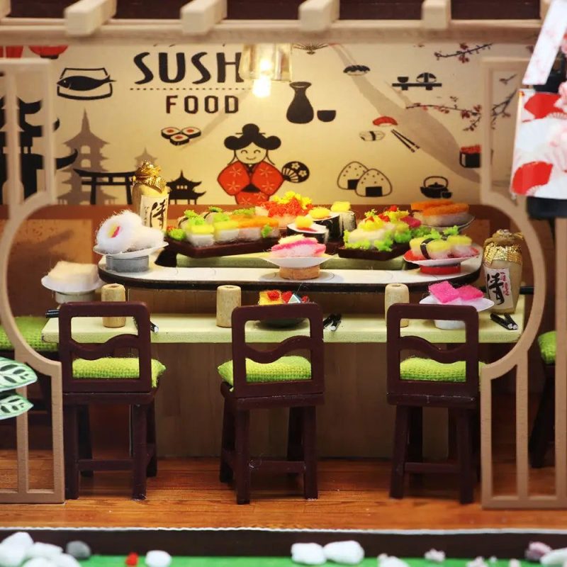 realistic-tiny-sushi-set-for-dollhouse-scene Realistic tiny sushi set with nigiri and maki rolls for miniature dollhouse display
