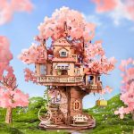 Rolife Sakura Tree House DIY Wooden Puzzle Kit