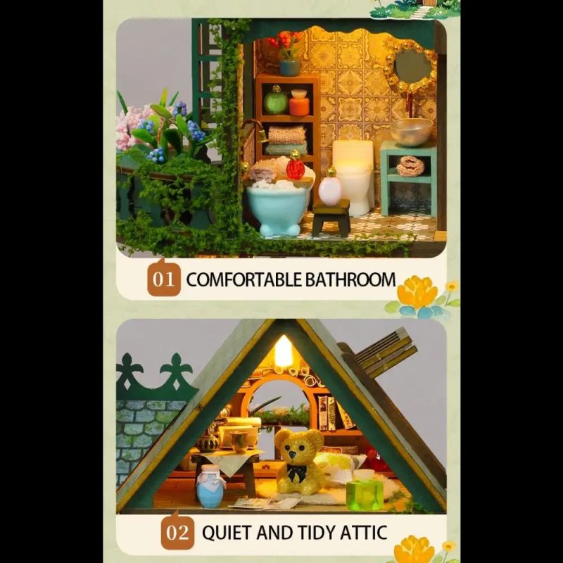 rustic wooden fairy cottage for tabletop