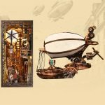 scale-model-book-nook-for-home-decor-shelf Scale model steampunk book nook for home decor shelf, handcrafted diorama