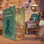 Sherlock Holmes themed book nook diorama showing layered miniature detective office interior