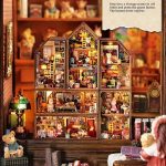 Small wooden dollhouse assembly kit for beginner hobbyists