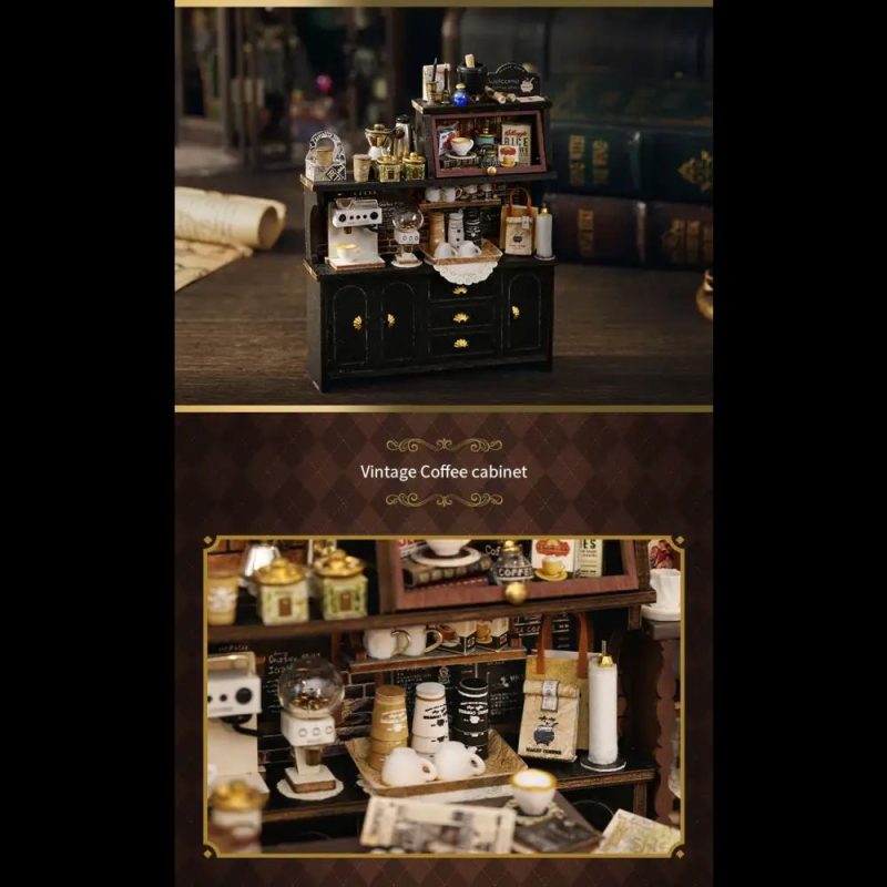 small scale coffee shop scene for book lovers
