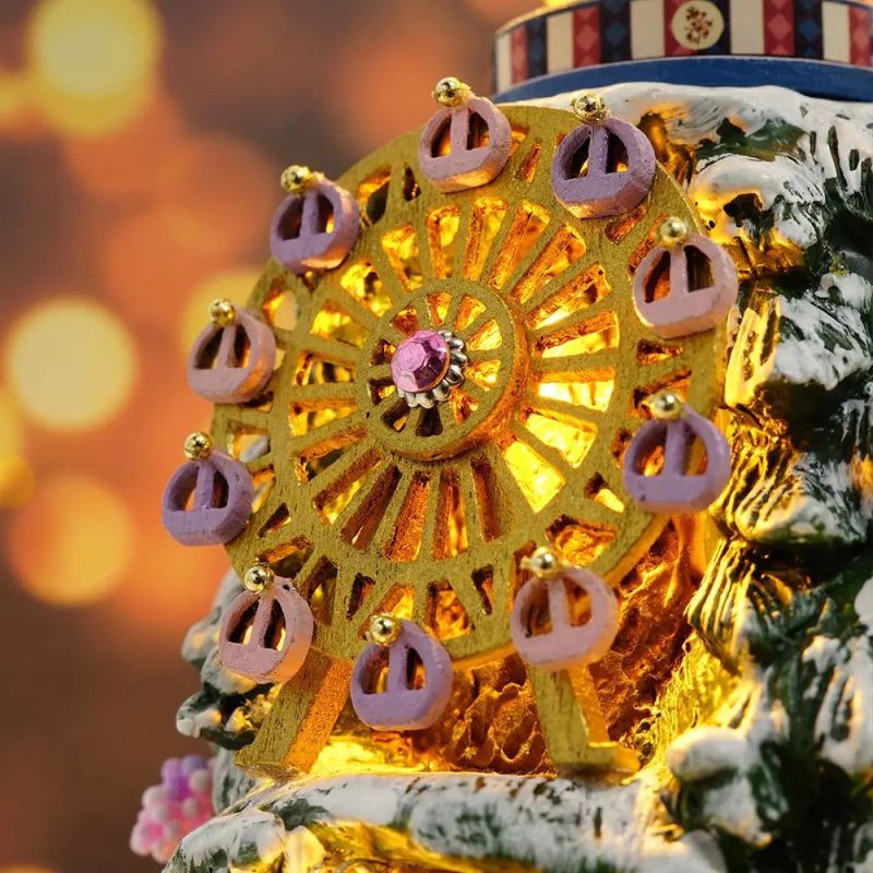 Snow-covered miniature house craft for tabletop mantel display