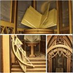 starry-night-book-nook-with-glowing-lights starry night book nook with USB LED lighting and deep navy panels