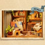 Stylish wooden miniature house craft display