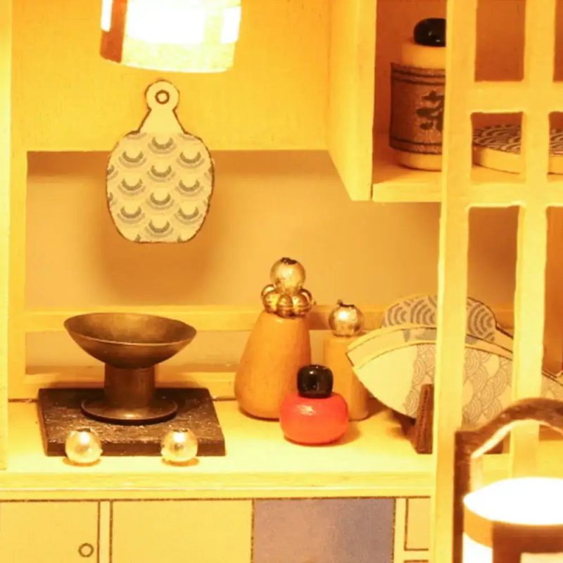sustainable-bamboo-craft-miniature-home Sustainable bamboo craft miniature home kit with Japanese loft interior