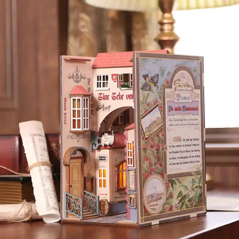the-ancient-city-of-flowers-book-nook-kit Ancient City of Flowers book nook kit complete assembled view