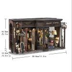 tiny coffee shop shelf insert with LED lights