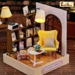 tiny-handcrafted-corner-vignette-for-dollhouse tiny handcrafted corner vignette from Corner of Happiness dollhouse kit