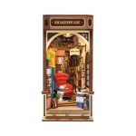 tiny-tudor-era-reading-nook-for-bookshelves Tiny Tudor-era reading nook shelf insert with warm candlelit USB lighting
