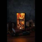 tiny-whimsical-house-bookshelf-scene-with-lights tiny whimsical house bookshelf scene with warm LED lights