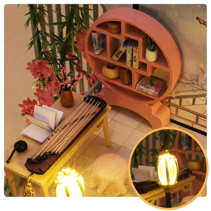 Guqin Pavilion miniature architectural model side profile showing tiered platform design