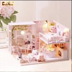 tranquil-miniature-house-craft-kit Tranquil Life miniature house craft kit components laid out before assembly
