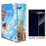 travel-themed-handmade-book-nook-with-tiny-lights Travel-themed handmade book nook with tiny painted details and natural wood finish