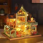 tropical-miniature-diy-house-kit-with-rainforest-details Tropical miniature house kit showing layered rainforest foliage canopy details