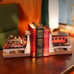 vintage-miniature-train-book-nook-diorama vintage miniature train book nook diorama with steam locomotive detail