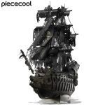 Vintage style metal pirate ship miniature model