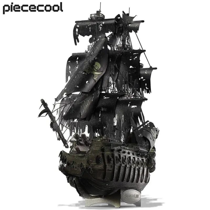 Vintage style metal pirate ship miniature model
