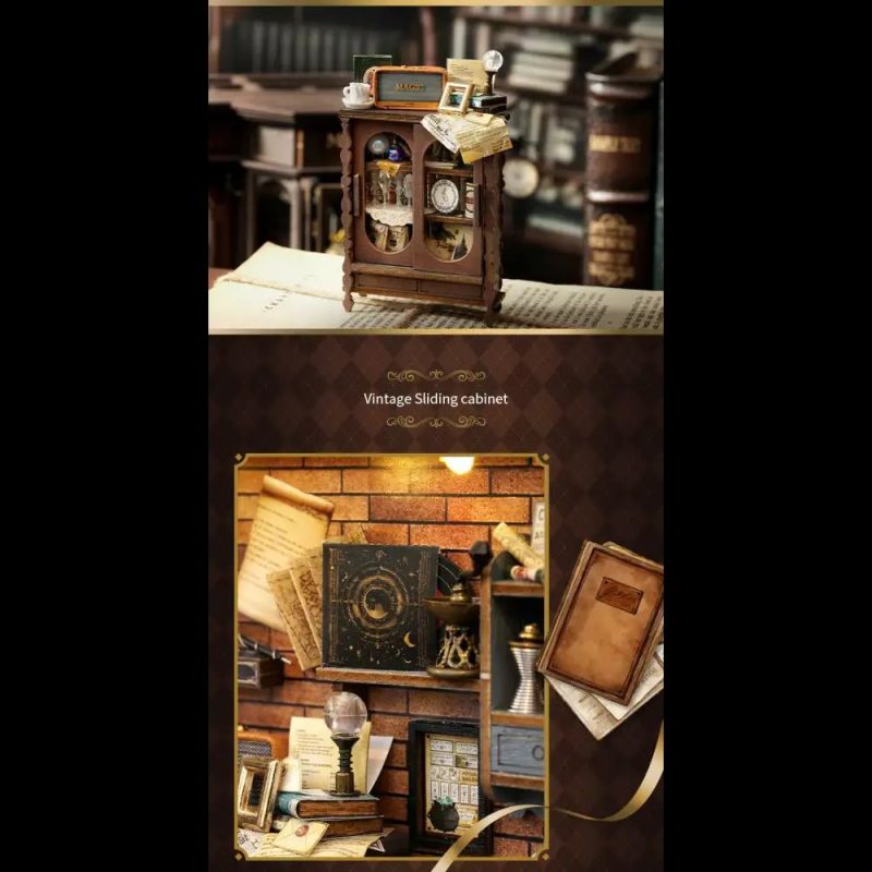 whimsical coffee shop vignette for shelf decoration