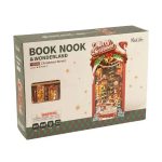 Whimsical festive miniature diorama perfectly proportioned for narrow bookshelf display
