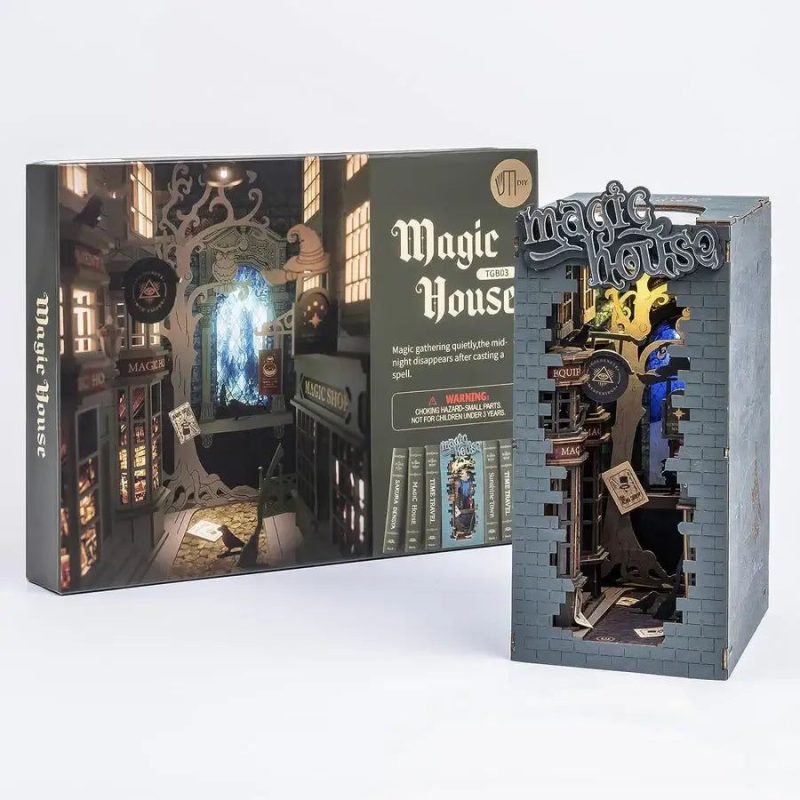 wooden-model-kit-miniature-house-for-bookshelf-display wooden model kit miniature house for bookshelf display
