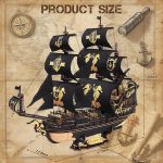 wooden-sailing-ship-scale-model-with-intricate-rigging Wooden sailing ship scale model with intricate rigging and black-and-gold sail design