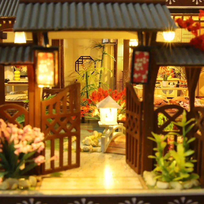 Yaquan Court dollhouse kit for collectors showing detailed interior courtyard design