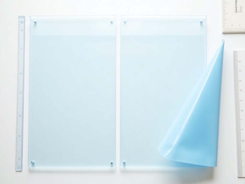Cut-to-size acrylic panels with protective film for a DIY book nook display case