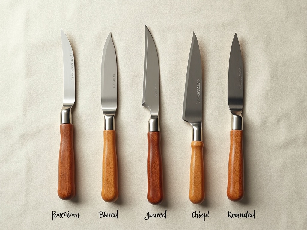 Five hobby knife blade types laid out for comparison: No.11, No.22, No.24, No.26, and Swann-Morton 10A