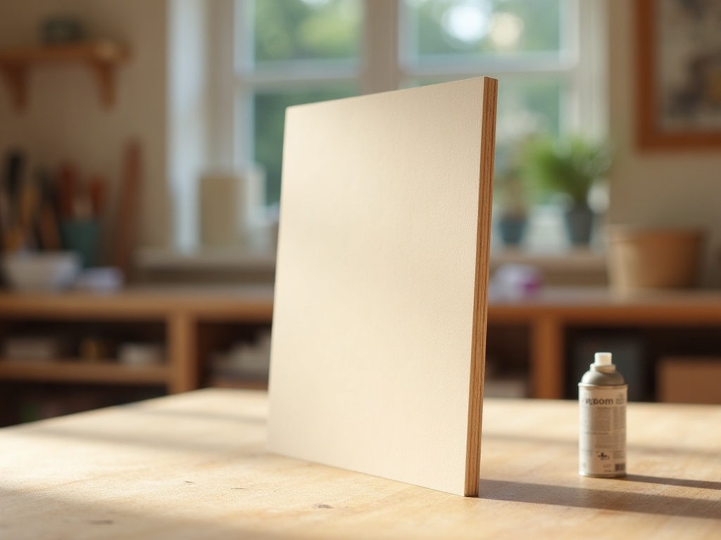 Miniature house exterior panel with matte varnish finish on a craft workbench