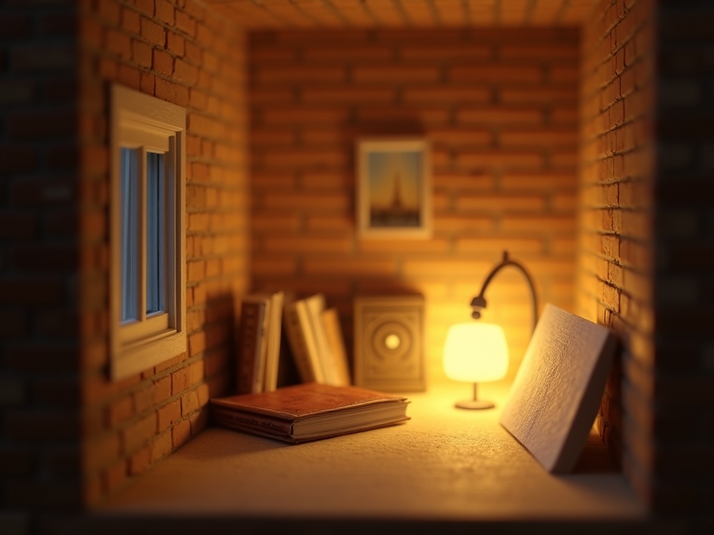 Book nook placed near a window with a foam board reflector for soft directional lighting